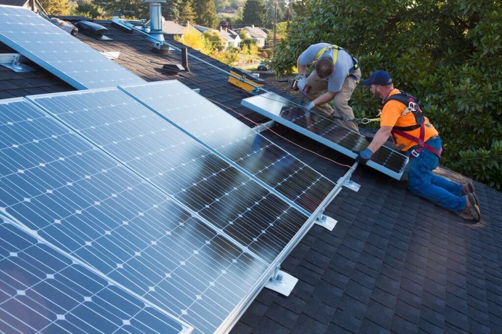 Solar Panel Installation Workers