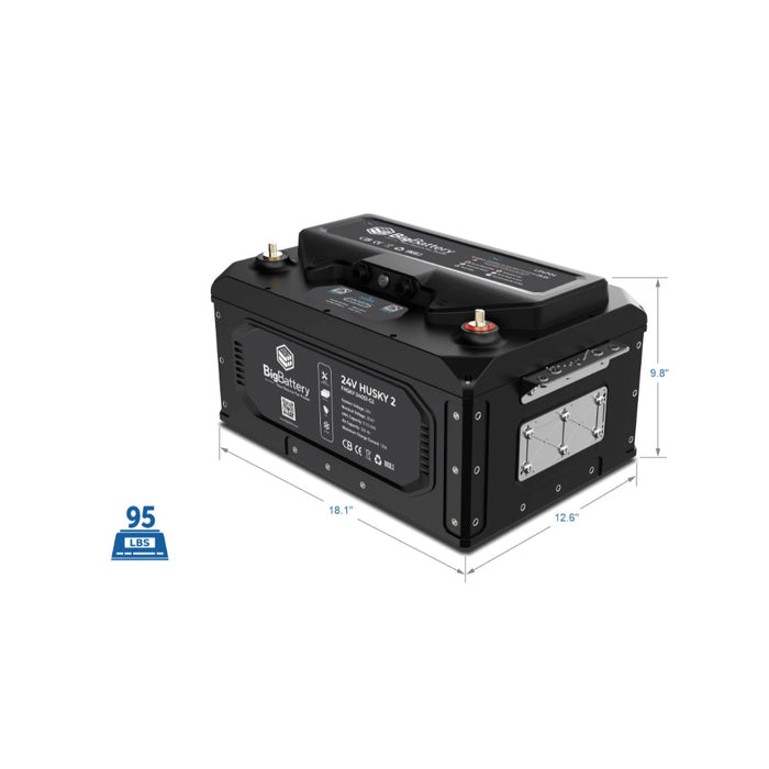 Big Battery 24V HUSKY 2 - LiFePO4 - 200Ah - 5.12kWh FHSKY-24051-G2 Dimensions