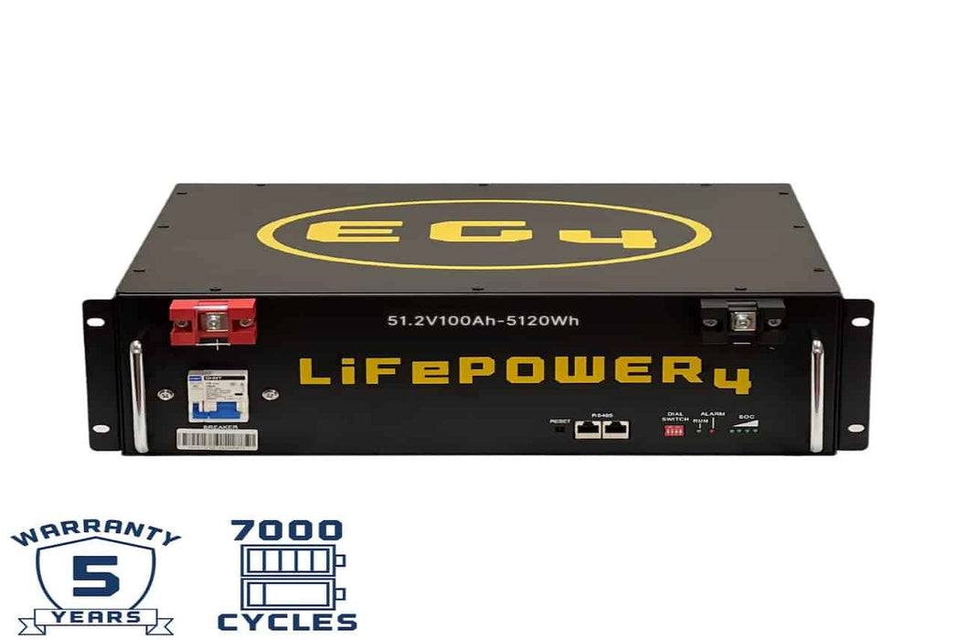 EG4 LifePower4 Lithium Battery | 48V 100AH | 5.12kWh Server Rack Batte ...