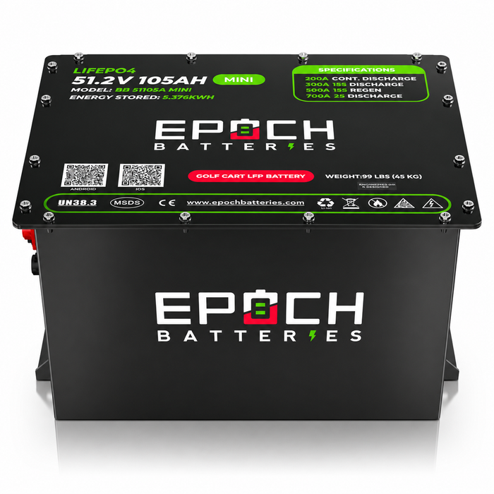 Epoch Batteries 48V 105Ah MINI Golf Cart Battery Complete Kit