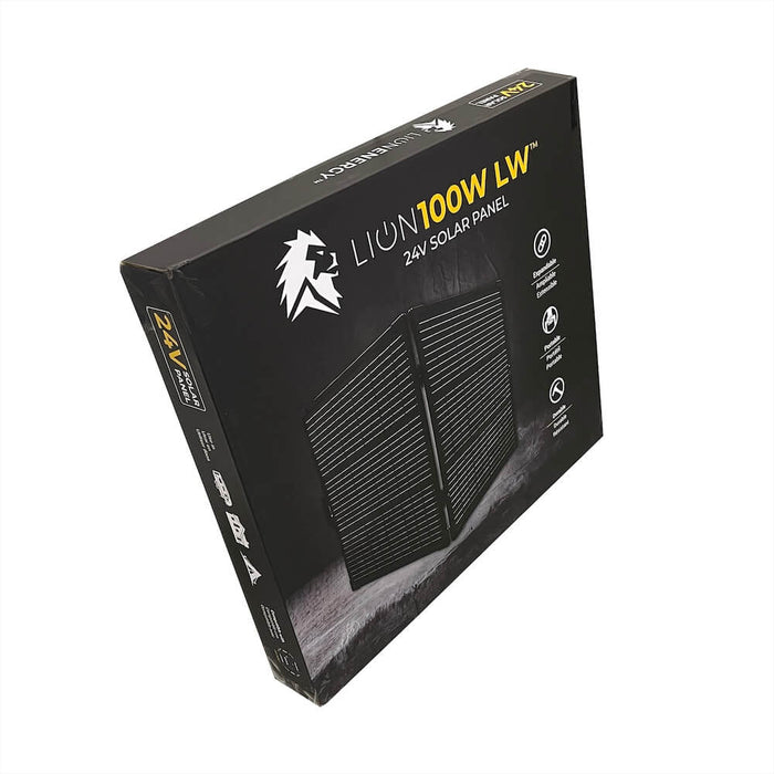 Lion Energy 100W 24V Solar Panel 50170263 Side of Box