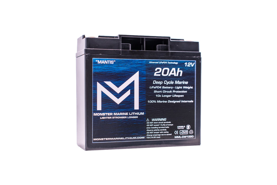 Monster Marine Lithium 12V 20Ah Mantis MML-1220 Side
