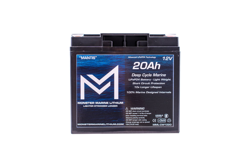 Monster Marine Lithium 12V 20Ah Lithium Battery Mantis MML-1220
