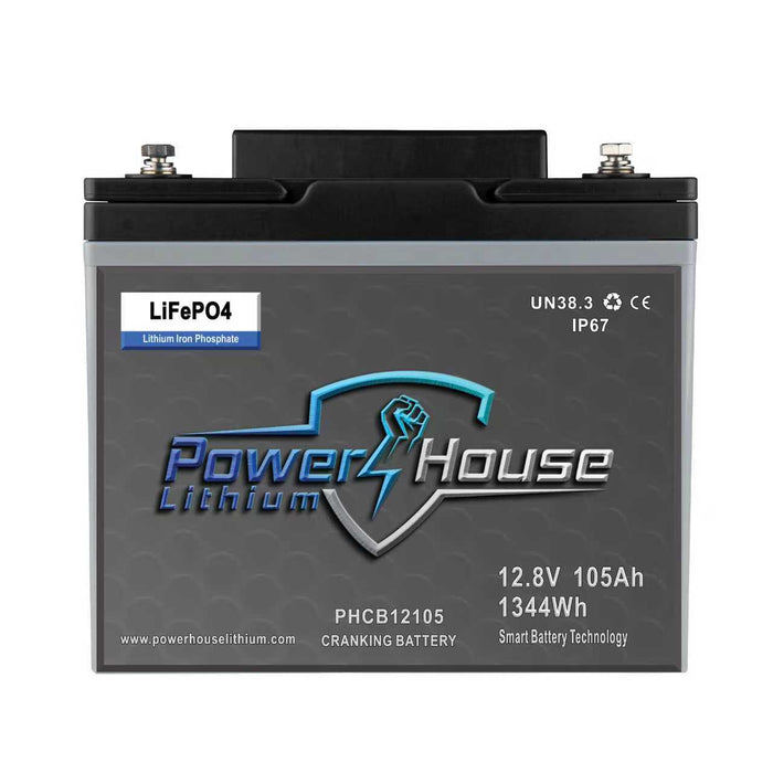 PowerHouse Lithium 12V 105Ah Dual-Purpose Cranking Battery with Emergency Start Image 2