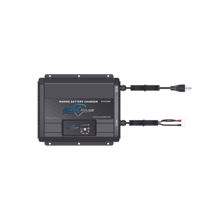 PowerHouse Lithium 12V 35A Waterproof 4-Stage Smart Charger (Programmable)