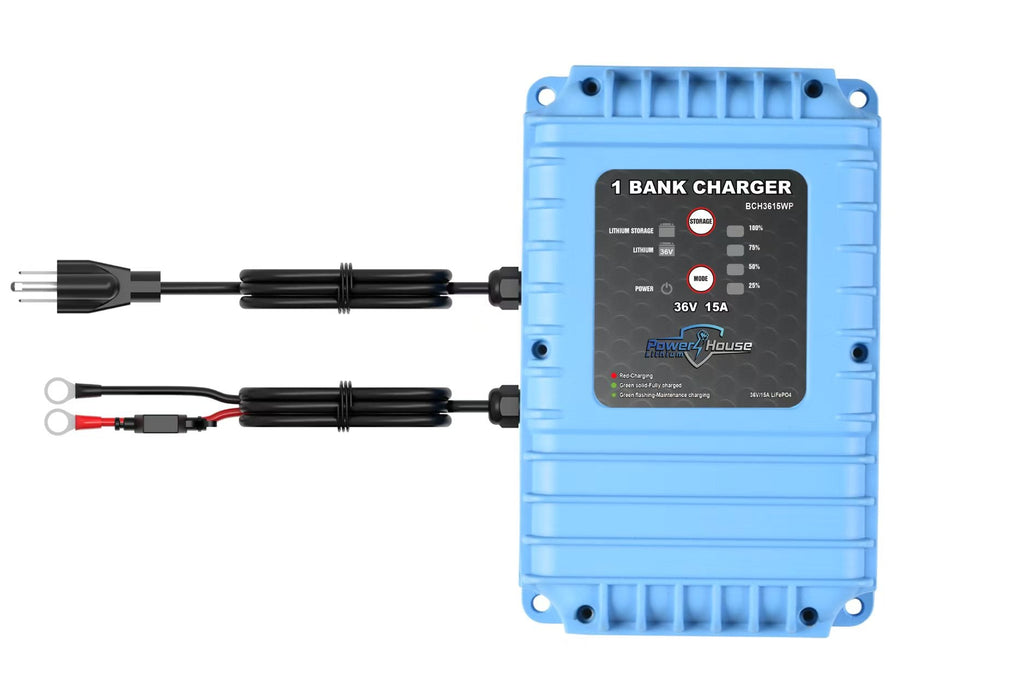 PowerHouse Lithium 36V 15A AC Waterproof Onboard Charger