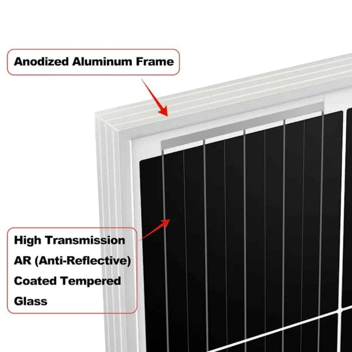 RICH SOLAR MEGA 200 Watt 12V Monocrystalline Solar Panel RS-M200 | 25-Year Output Warranty | Best 12V Panel for RVs and Off-Grid | UL Certified Frame