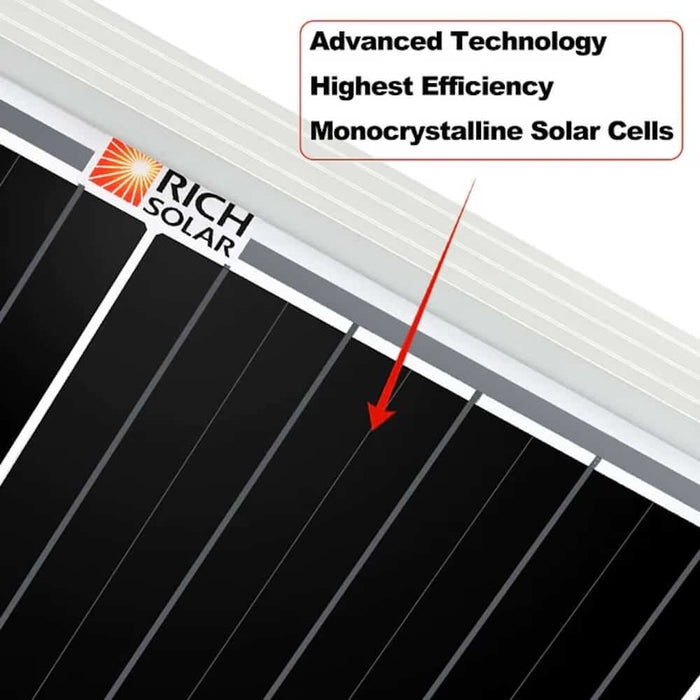 RICH SOLAR MEGA 200 Watt 12V Monocrystalline Solar Panel RS-M200 | 25-Year Output Warranty | Best 12V Panel for RVs and Off-Grid | UL Certified Technology