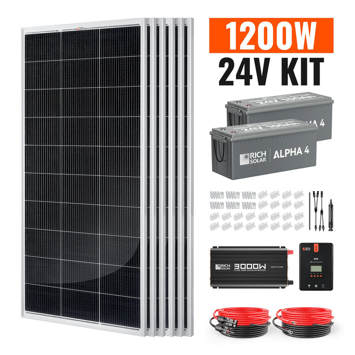 Rich Solar 1200 Watt 24V Complete Solar Kit Image 2