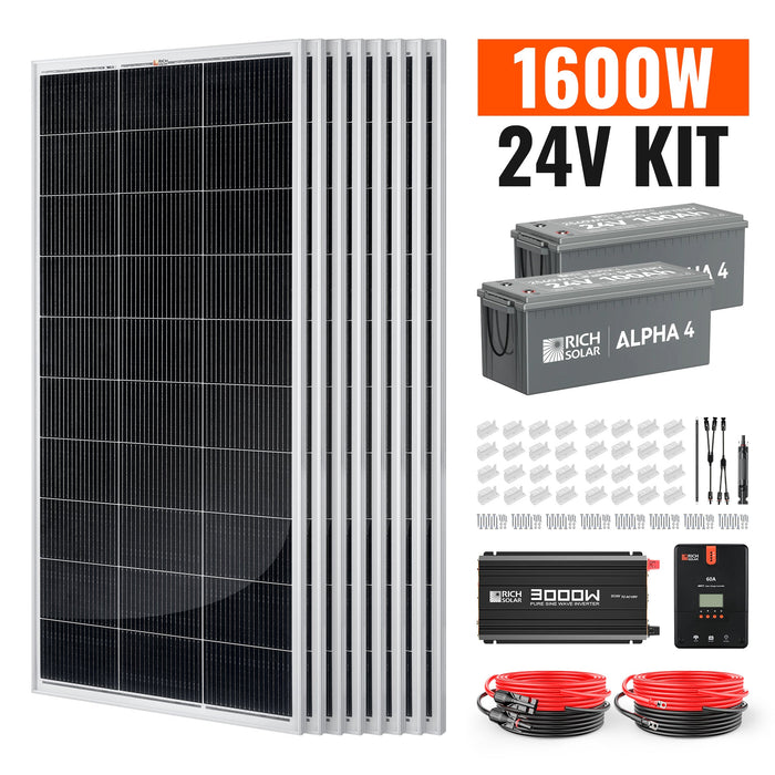 Rich Solar 1600 Watt 24V Complete Solar Kit Image 2