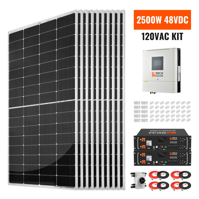 Rich Solar 2500W 48VDC-120VAC Solar Kit Image 2
