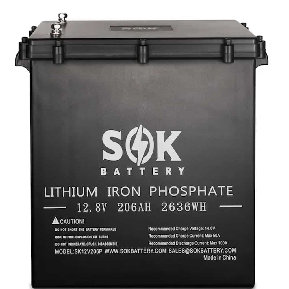 Sok Battery 12V 206Ah Lithium Iron Phosphate (LiFePO4) Solar Battery S ...