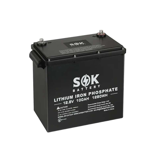 Sok Battery Lithium Iron Phosphate 12V 100Ah Battery SK12V100P [Marine Grade]