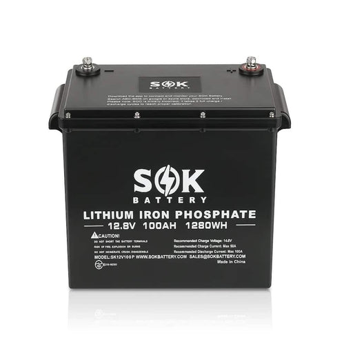 Sok Battery Lithium Iron Phosphate 12V 100Ah Battery SK12V100P [Marine Grade]